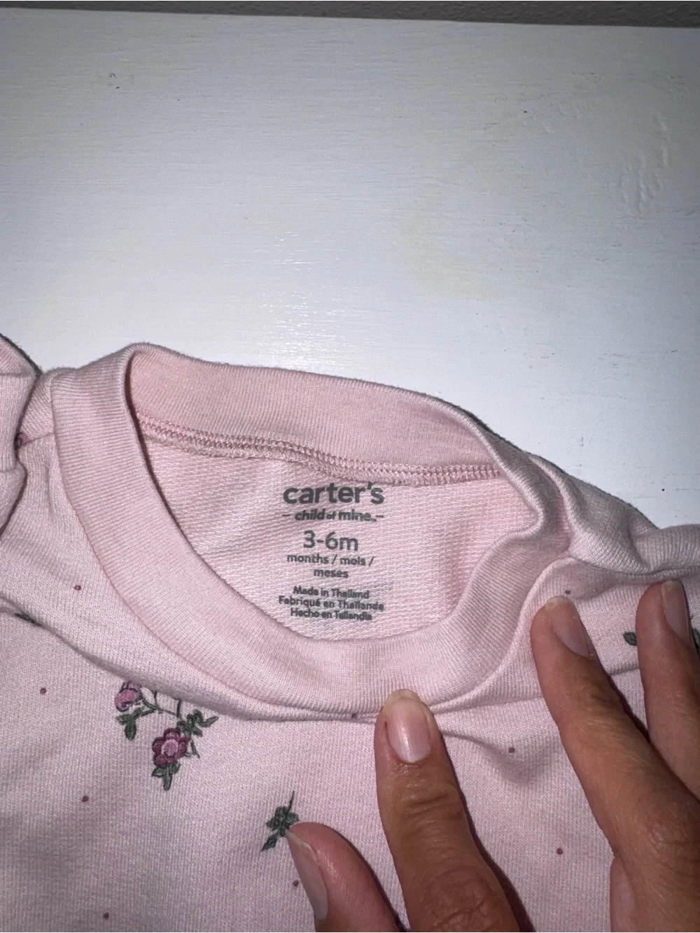 Carter's Light Pink Floral Footed One-Piece